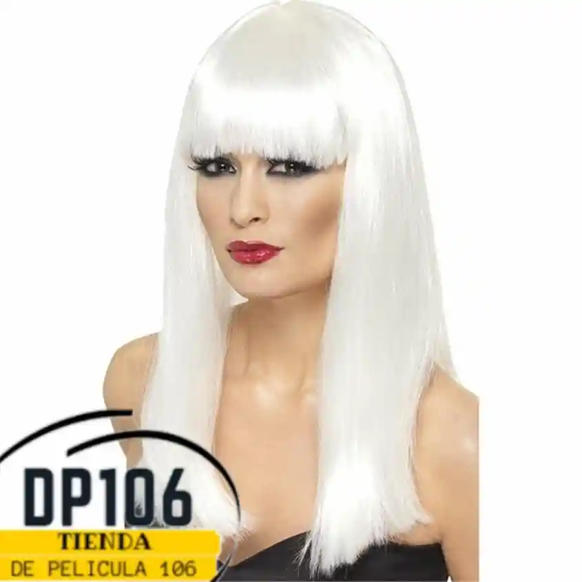 Peluca Blanca Halloween Pelo Blanco