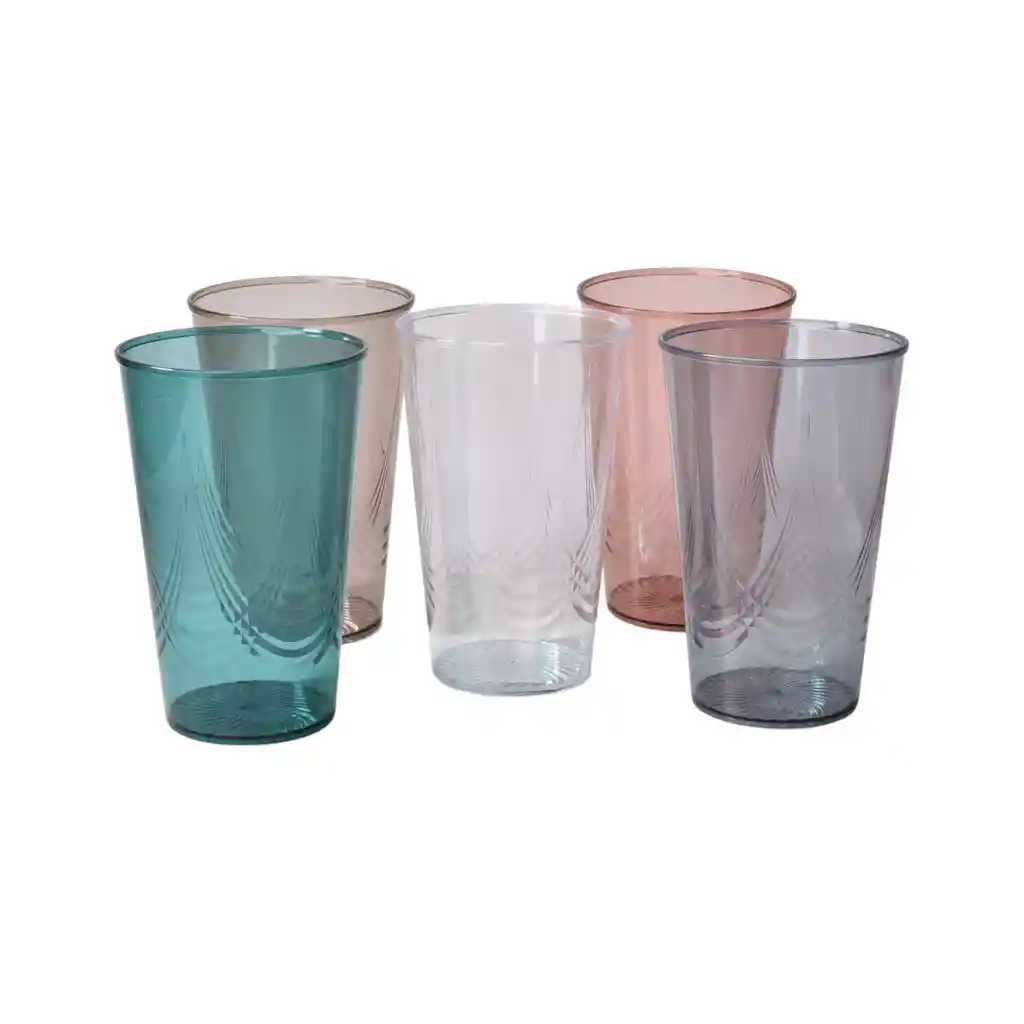 Vaso Plastico Varios Colores Dim:8x8x13 X 6 Unidades