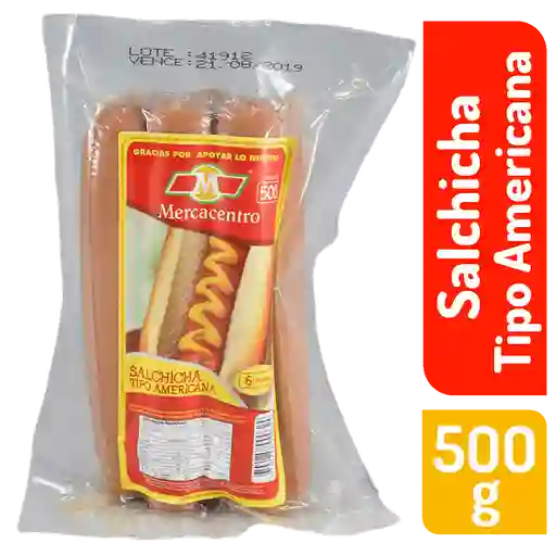 Salchicha Mercacentro Tipo Americana 500 G
