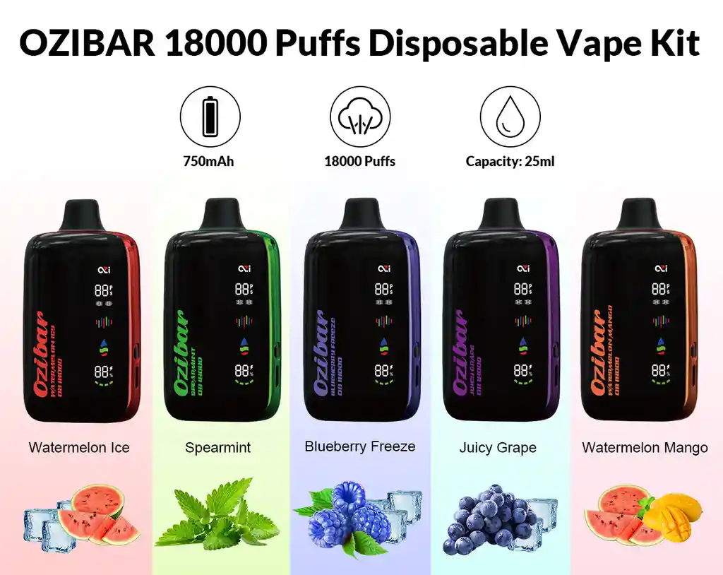 Vape Desechable Ozibar 18000 Puffs Pineapple Coconut Icy