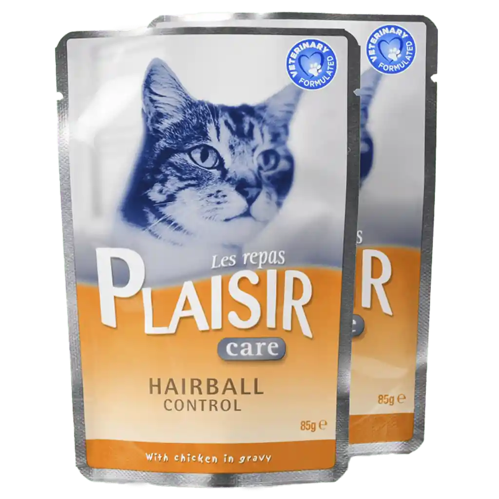 Plaisir Care Hairball Control Trozos Con Pollo En Salsa Pouch 85g