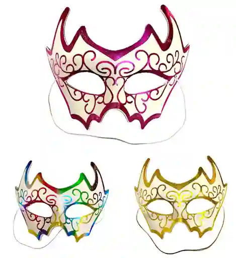 Antifaz Detalles Metalizados Colores Surtidos Hora Loca, Halloween, Carnaval Ref 2909-02