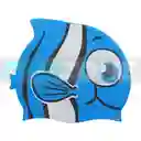 Gorro Natación Silicona Gvs-para Niños Figura Animals 102233/ Pescado-rayas-azul