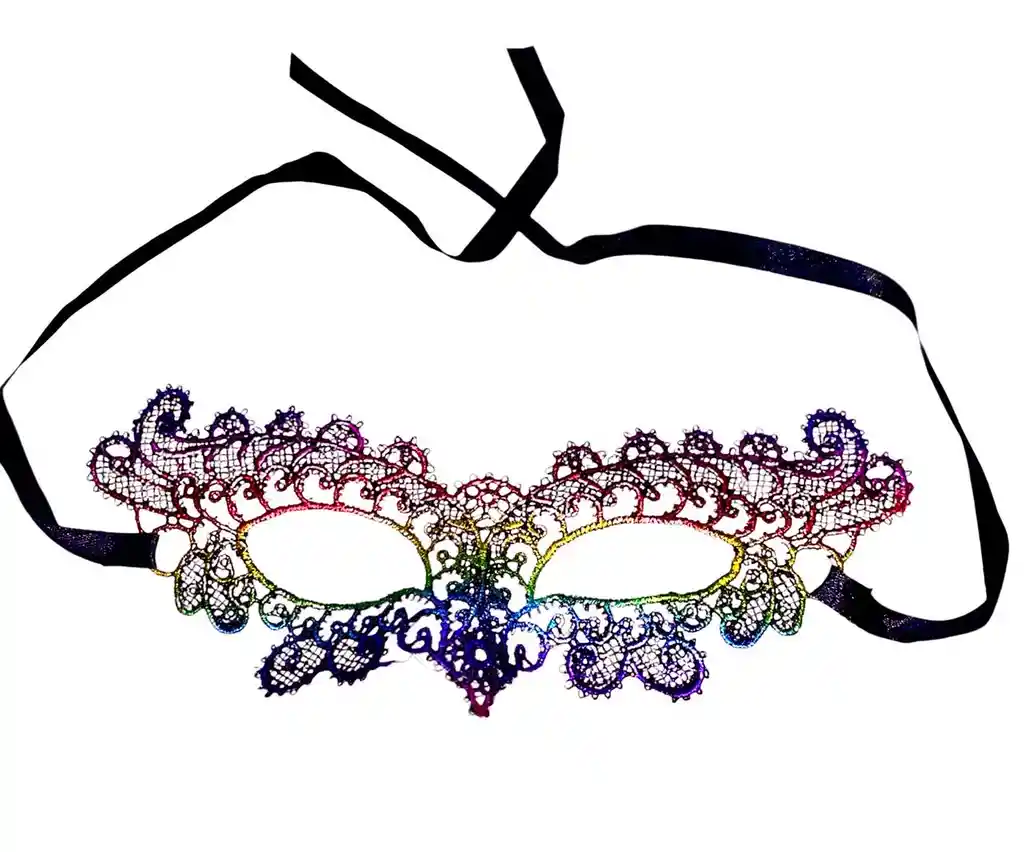 Antifaz Tejido Multicolor Ref: Gl9926-6. Ideal Para Hora Loca, Halloween, Carnaval