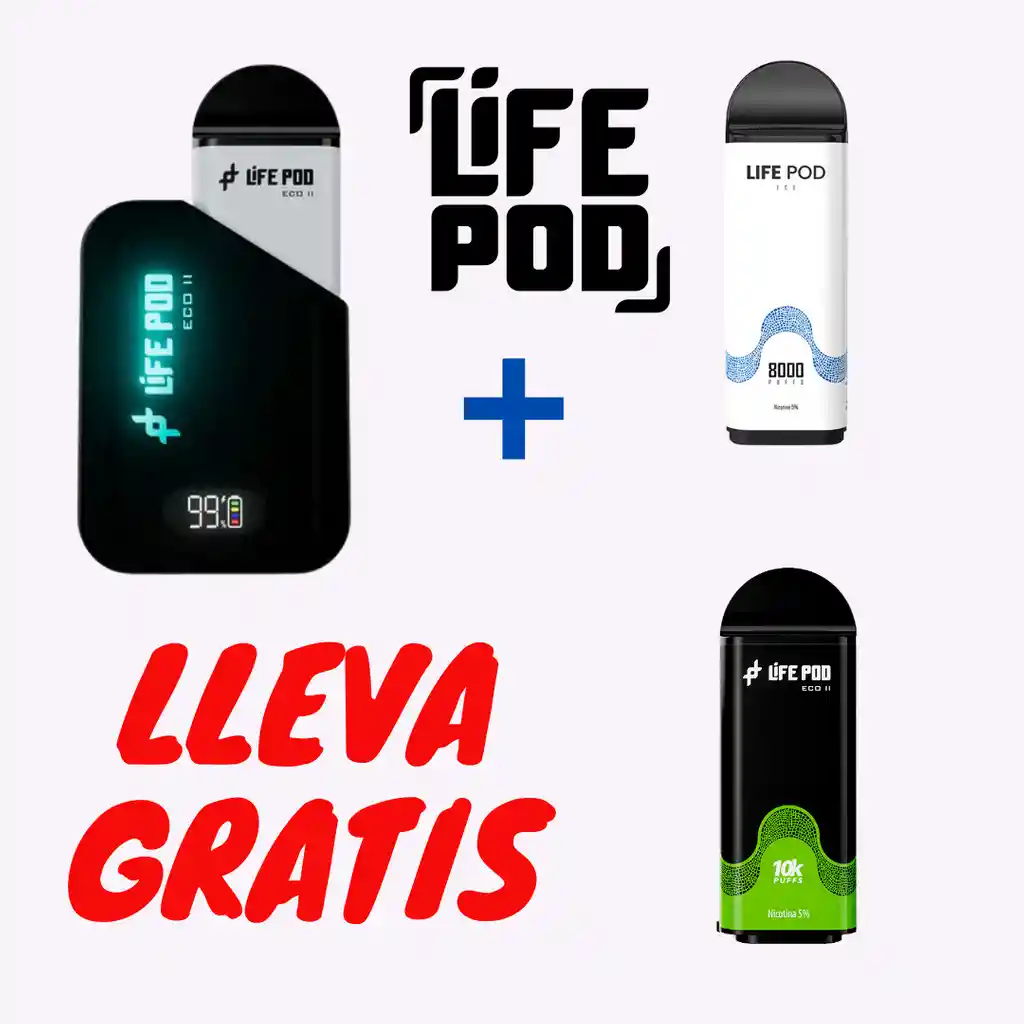 Life Pod Eco 2 Polar Ice + Pod Menthol 10k Lleva Gratis Monster 10k