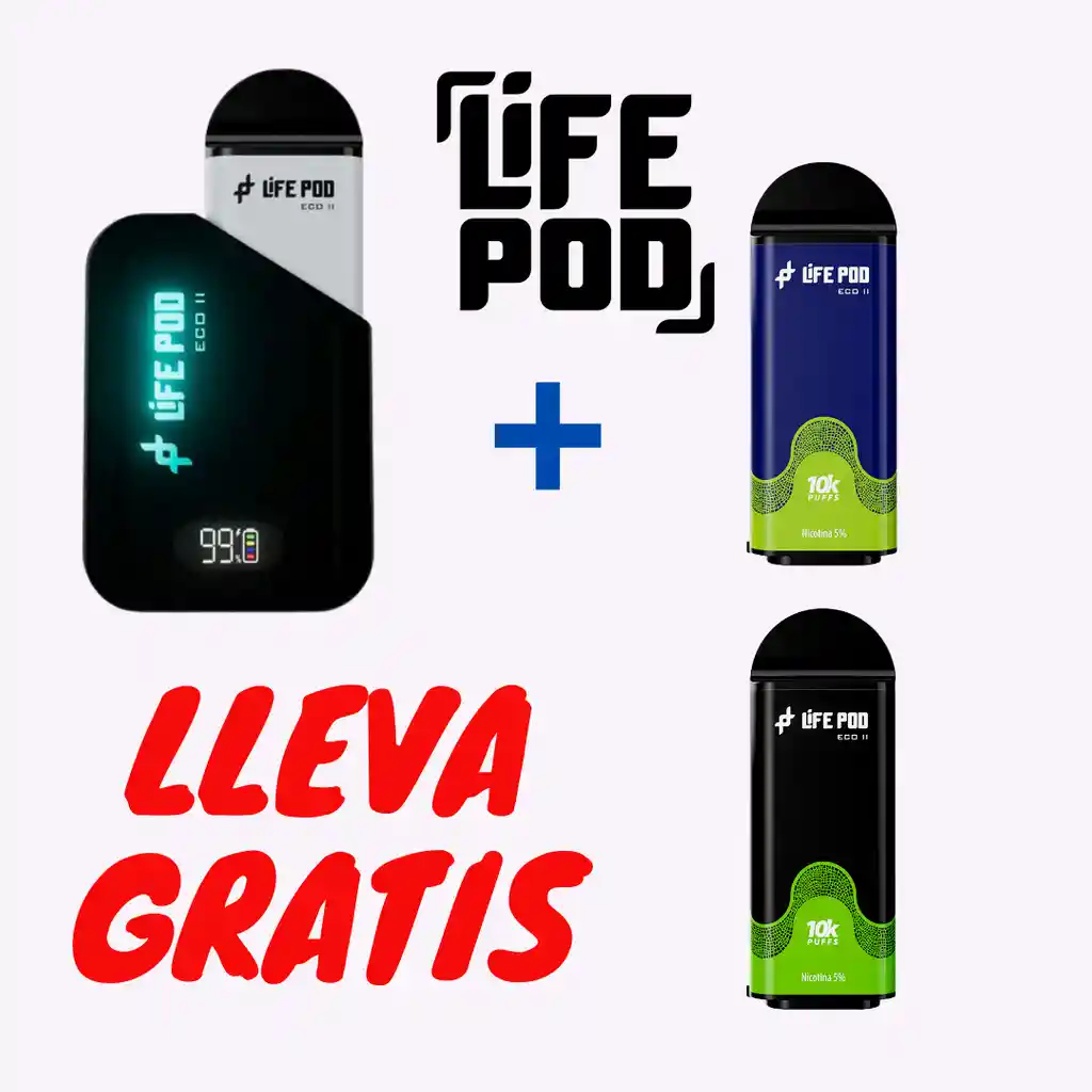 Life Pod Eco 2 Polar Ice + Pod Blueberry Mint 10k Lleva Gratis Pod monster 10k