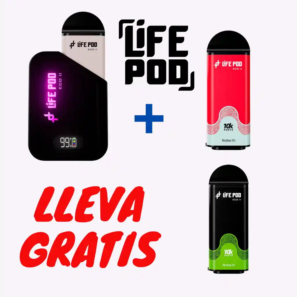 Life Pod Eco 2pink Lemonade + Pod Candy Ice 10k Lleva Gratis Pod monster 10k