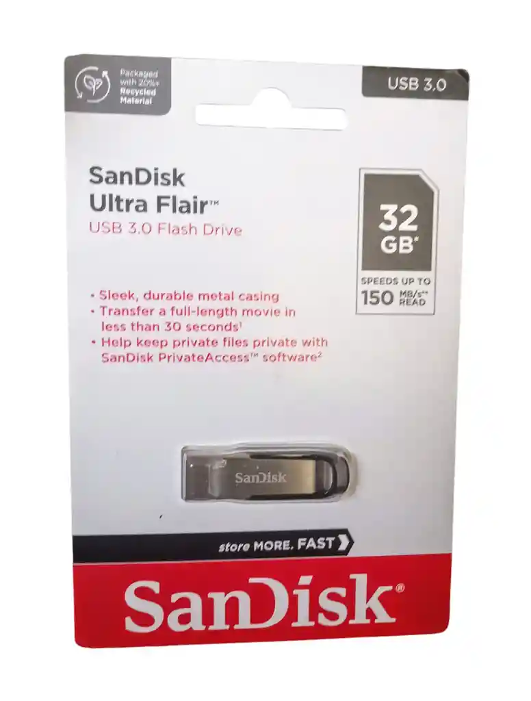 Memoria Usb 3.0 Sandisk Ultra Flair Flash Drive 32gb 150mb/s Read Original!