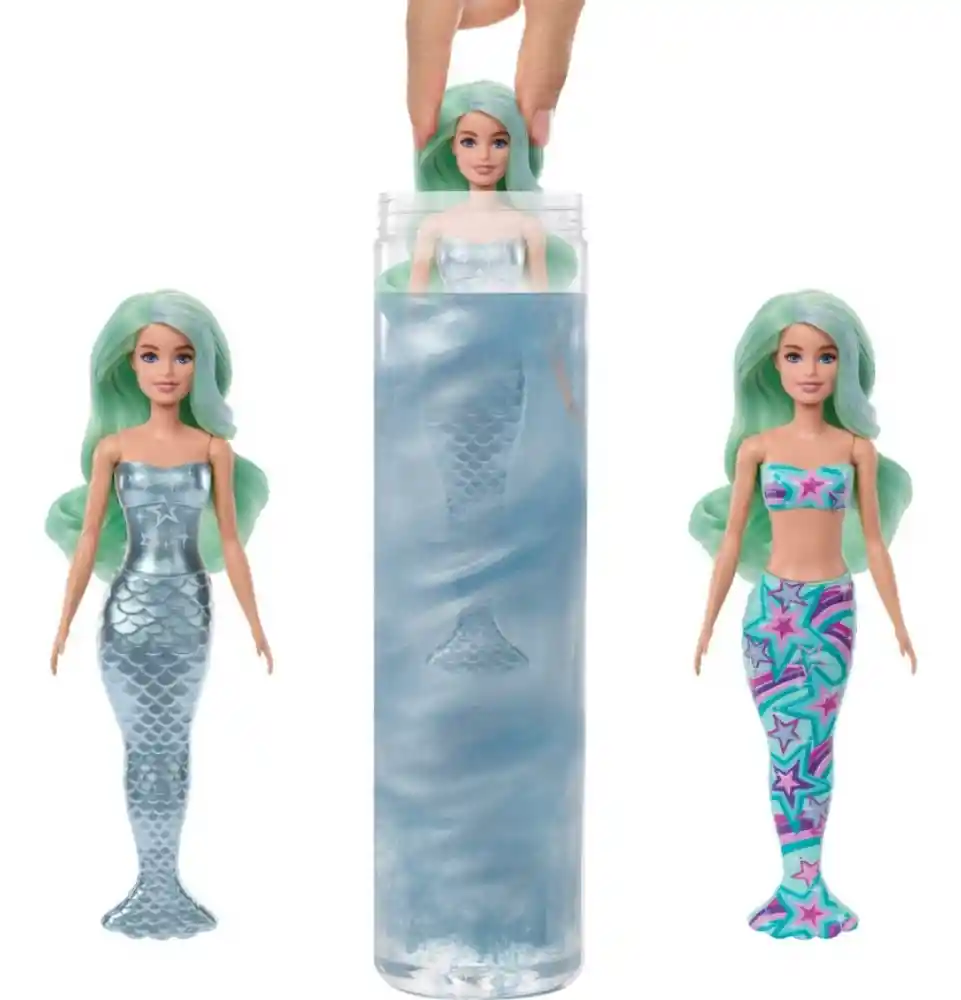 Set De Barbie Sirena Color Reveal Mermaids Mattel Hth45