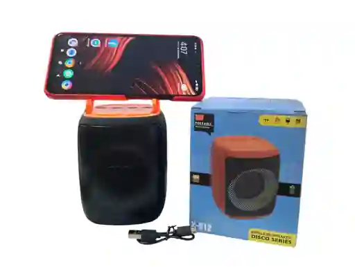 Parlante Bluetooth Con Soporte Para Celular X-912 (negro/naranja)