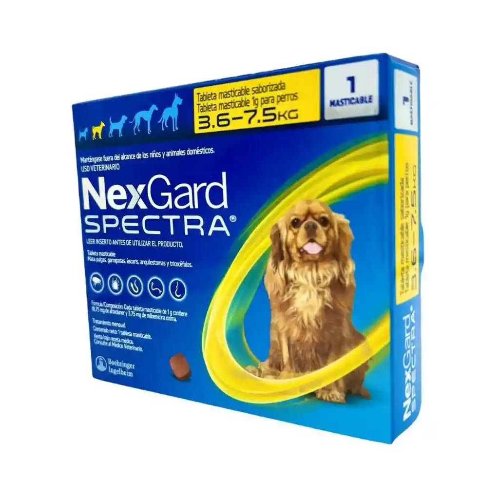 Nexgard Spectra S De 3.5 A 7.5 Kg – Antiparasitario Interno Y Externo Para Perros