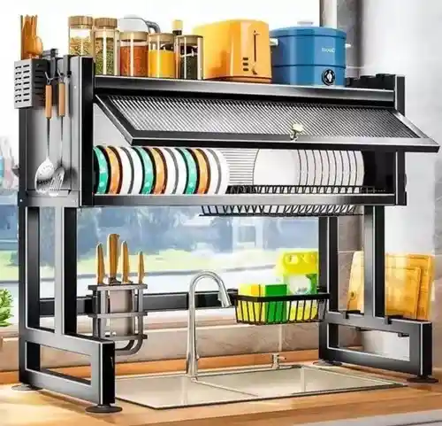 Organizador De Cocina 2 Niveles Con Tapa 65cm