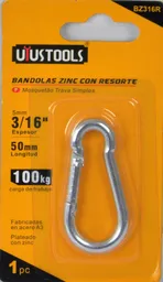 Bandola Mosqueton Zinc Con Resorte De 3/16"