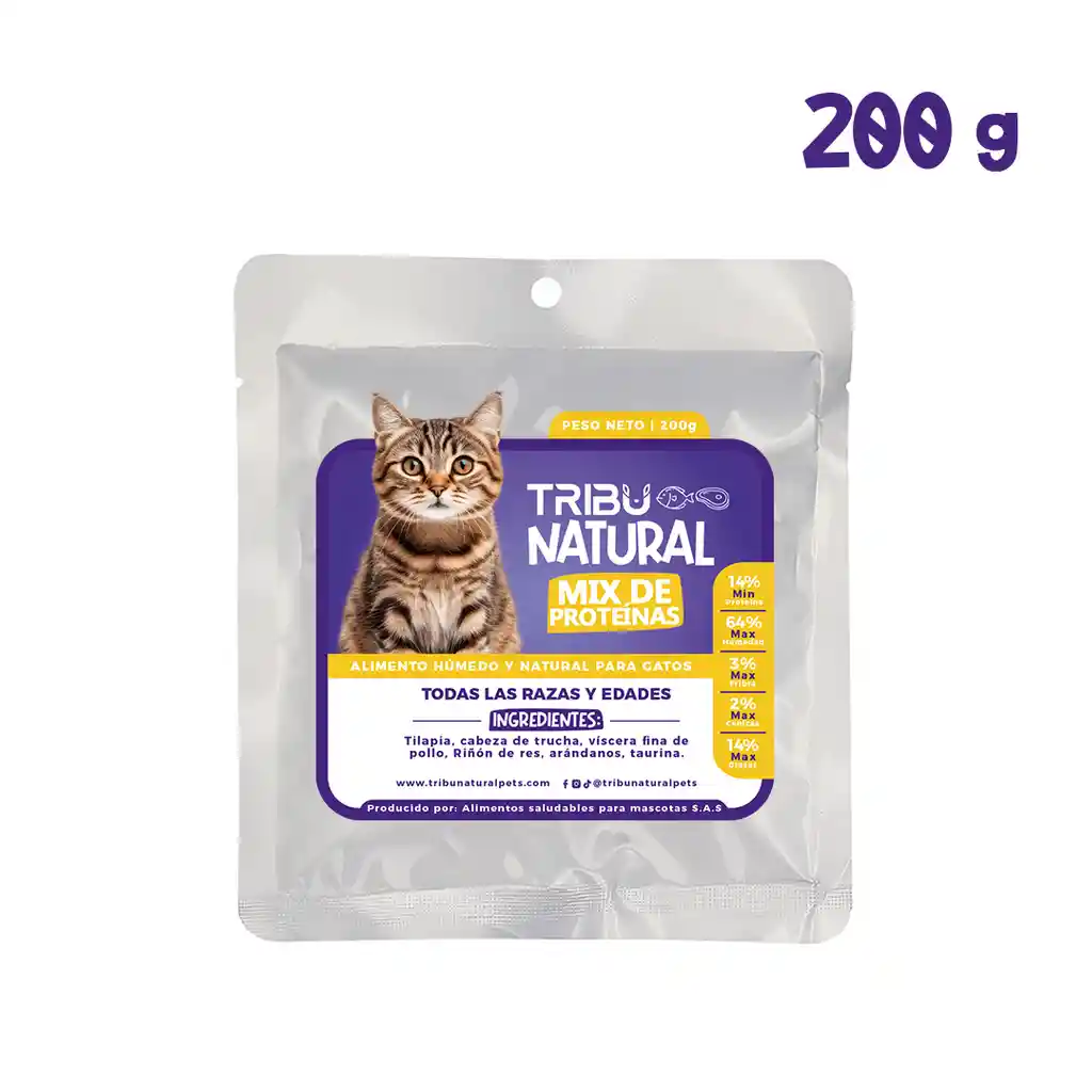 Natural Mix Para Gatos X 200 G