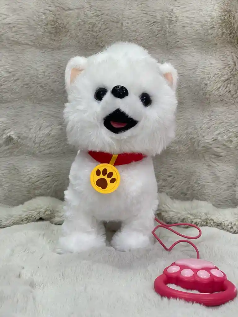 Peluche Animatronico De Perrito - Blanco