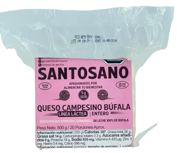 Queso Campesino Bufala Entero 500gr