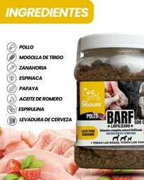 Barf Para Perros Liofilizado Pollo 500 Gr Barf Para Mascotas En Polvo Pollo