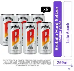 Bretaña Hard Seltzer Mango Piña 269 Ml Lata X 6 Unidades