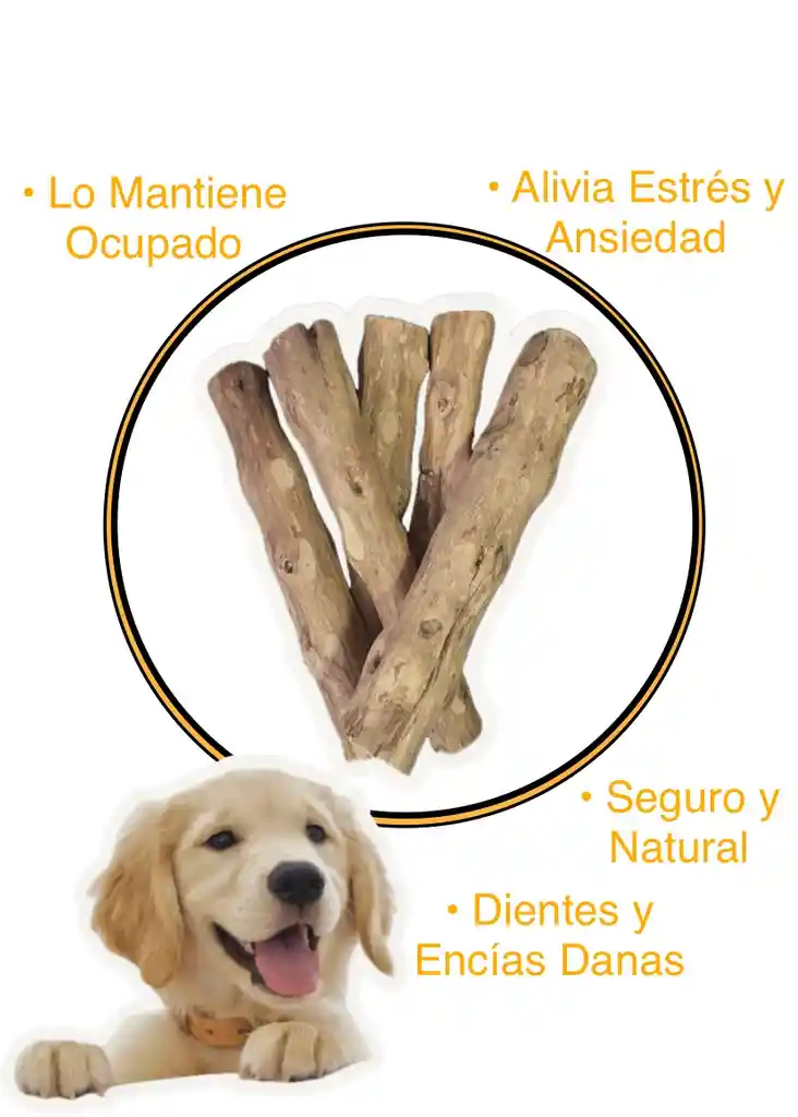 Maderapaws - Palo De Masticar Para Perros, Juguete 100% Natural, Tamaño S Cuidado Dental Y Entrenamiento.