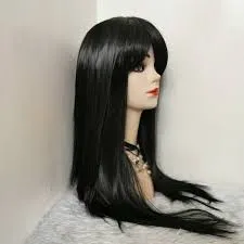 Peluca Blancay Negra Lisa Para Halloween Para Mujer o niña