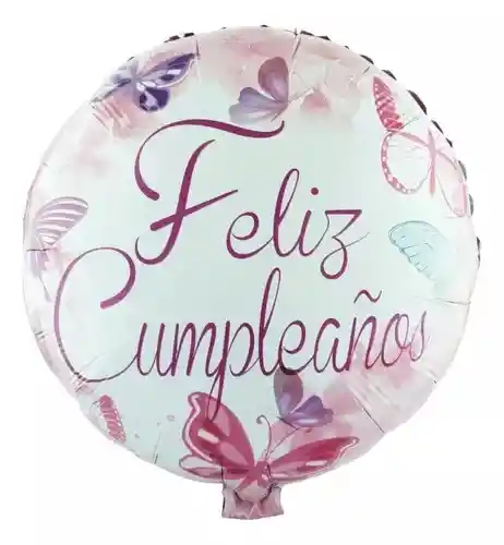 Globo Feliz Cumpleaños Fondo De Mariposa 18 Pulgada