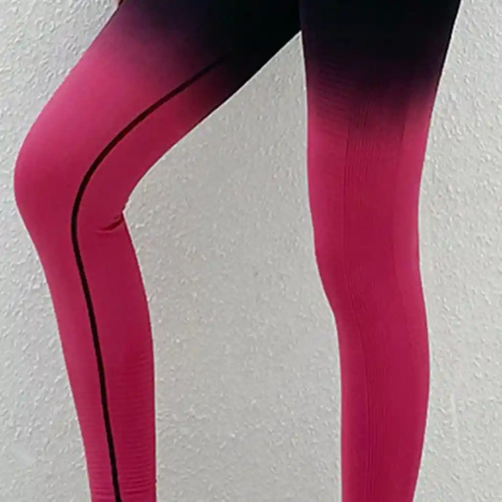 Leggins Yoga Bicolor Fuccia -negro Push Up