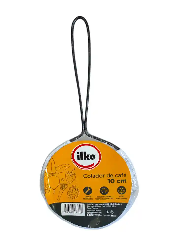 Colador De Tela Para Cafe Ilko 10 Cm Con Soporte Metalico