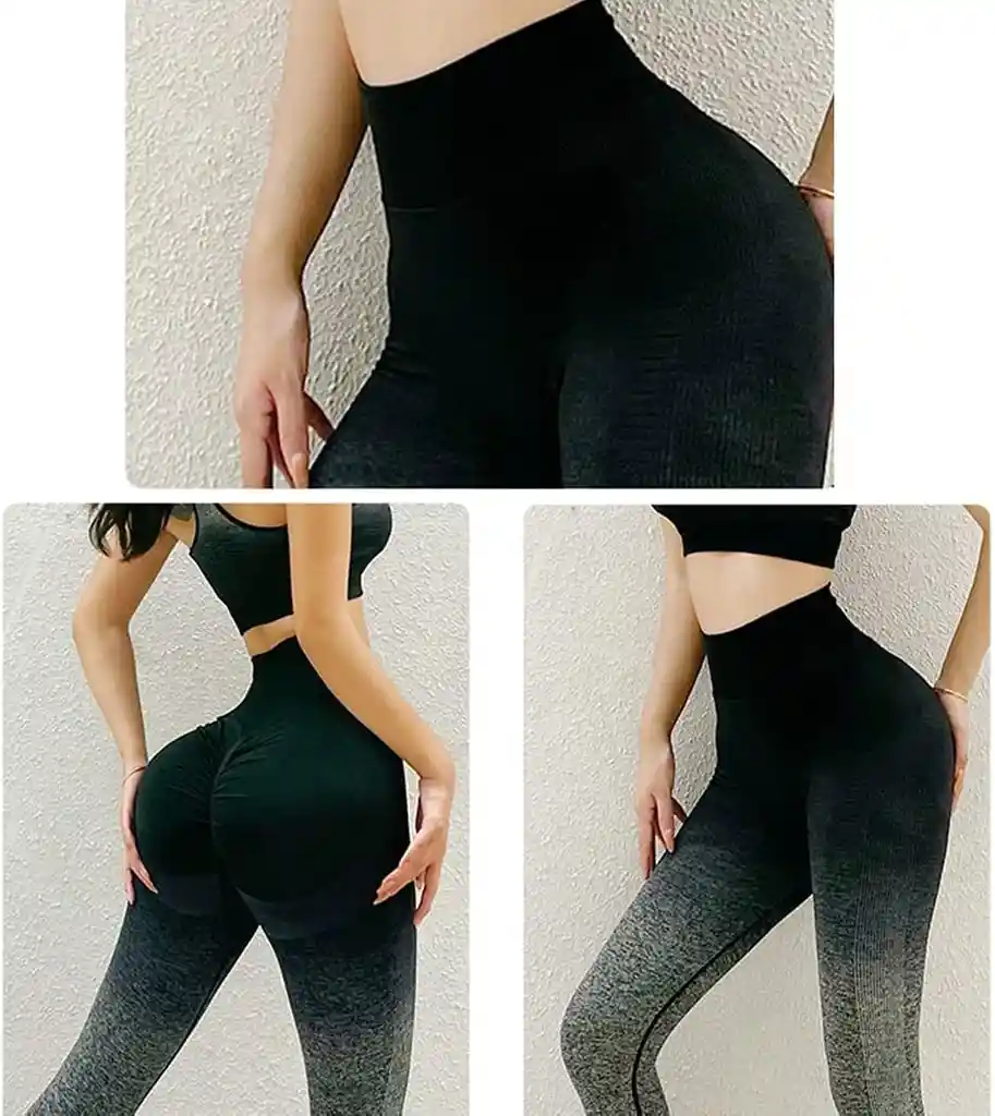 Leggins Yoga Bicolor Verde-negro Push Up