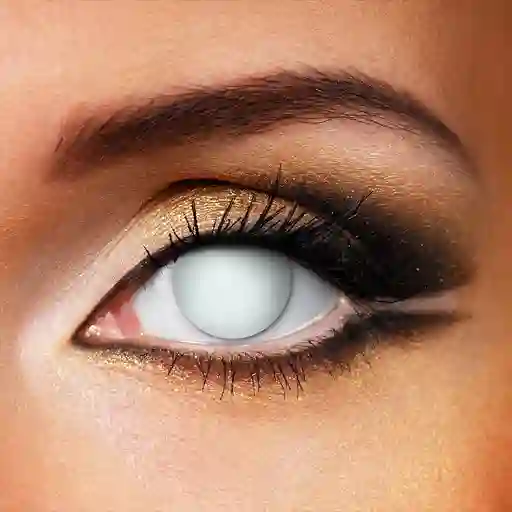 Lentes De Contacto Estilo Blanco Total Con Estuche Porta Lentes Para halloween