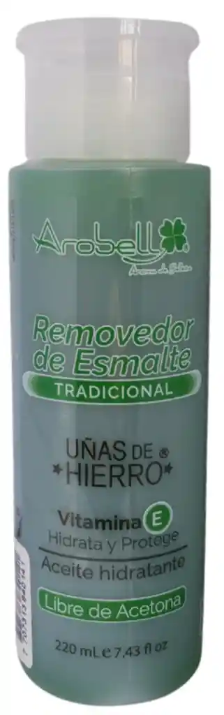 Removedor De Esmalte Con Válvula Con Vitamina E Arobell 220ml