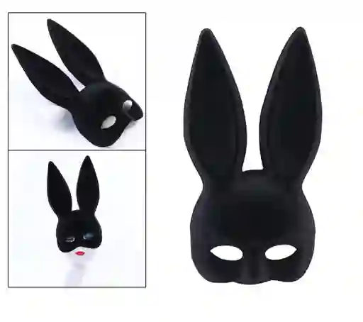 Antifaz De Conejo Negro Para Niñas Y Mujeres Dama Para halloween