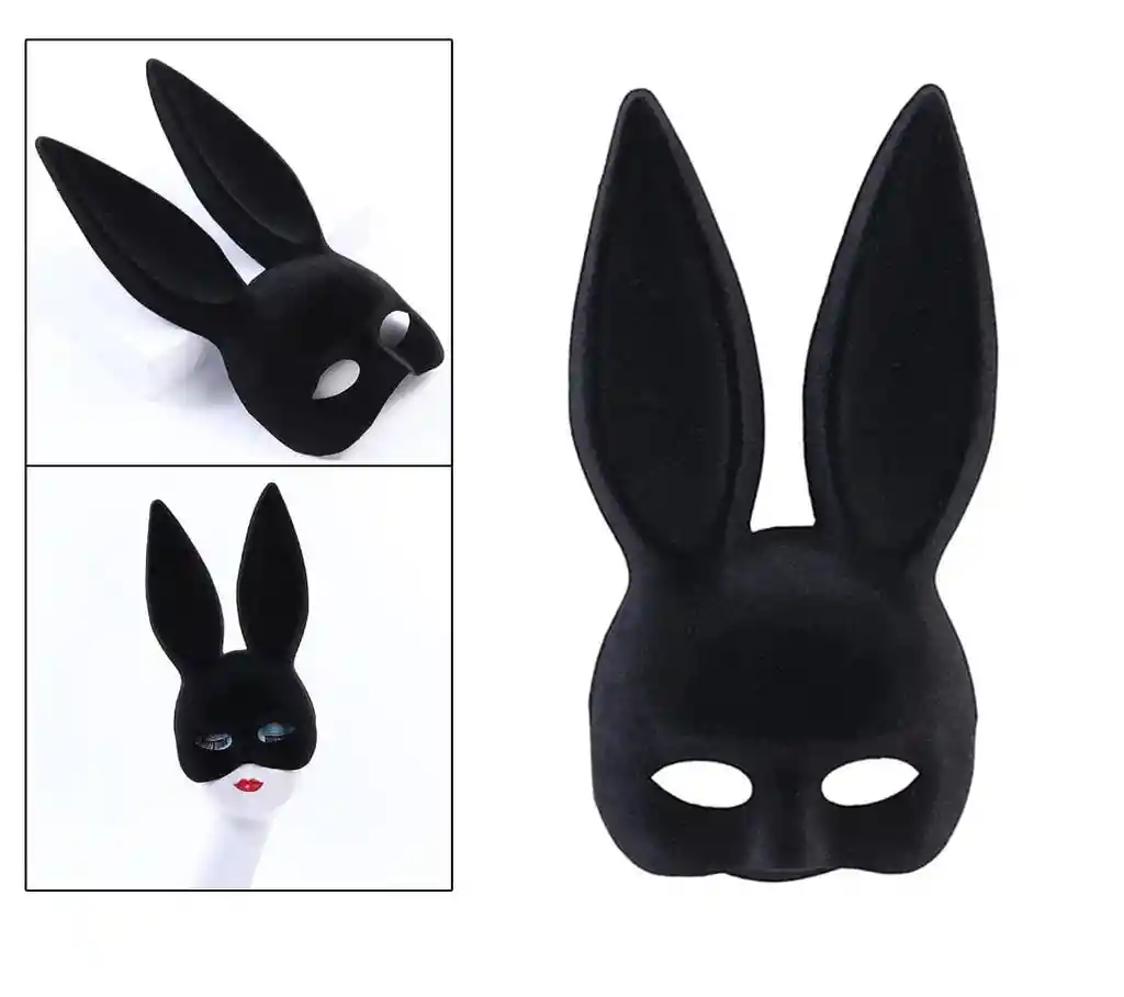 Antifaz De Conejo Negro Para Niñas Y Mujeres Dama Para halloween