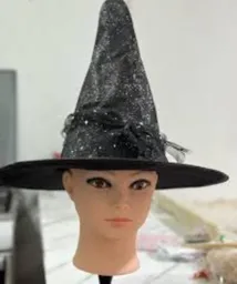 Sombrero De Bruja Negro Con Brillantes Para Niña Y Mujer Para halloween