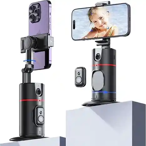 Soporte De Celular De Seguimiento Facial Automático De 360º Y Obturador Selfie Bluetooth Recargable Tipo C