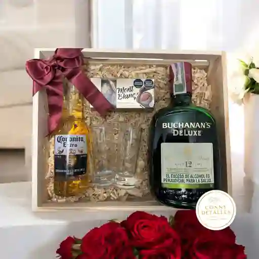 Caja De Lujo Con Whisky Y Cerveza