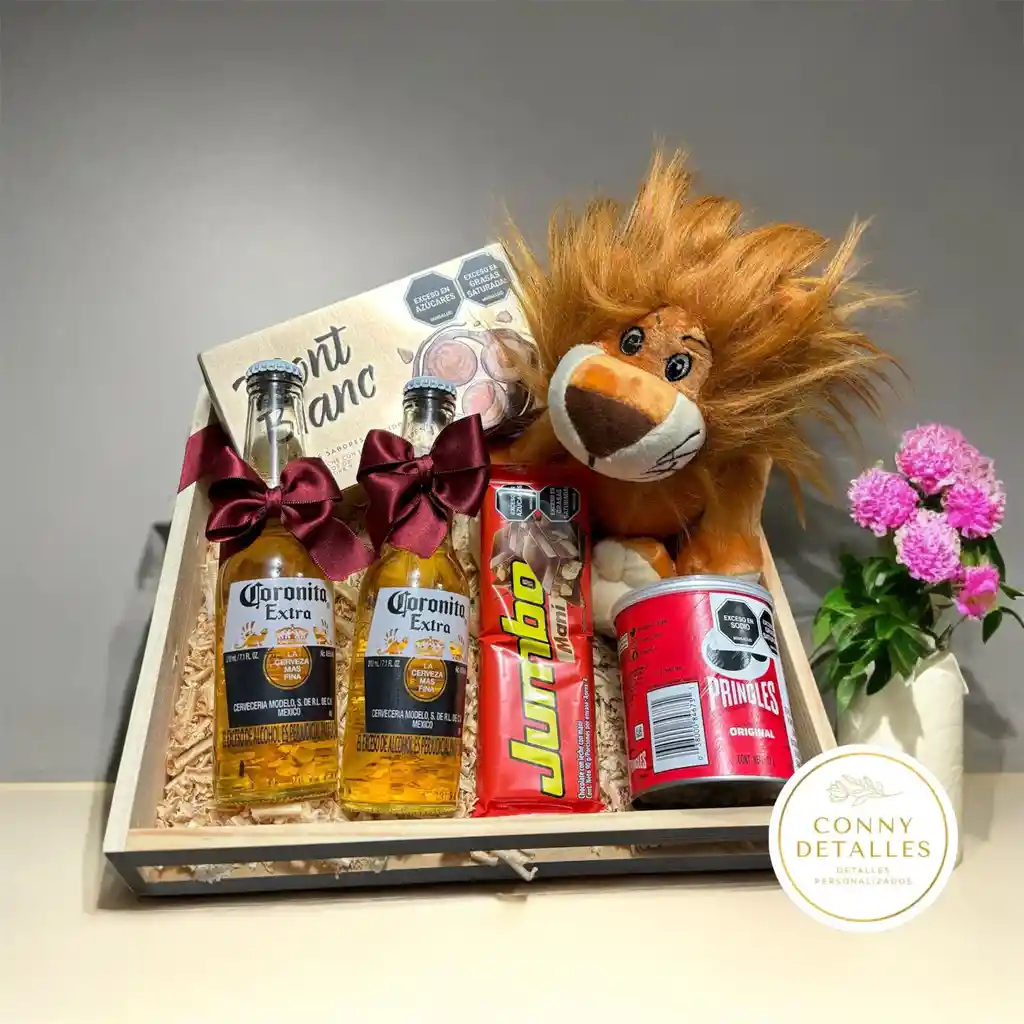 Caja Decorativa Peluche Y Aperitivos