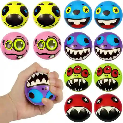 Pelotas Antiestrés X6u/ Monstrous/ Tamaño: 6 Cm