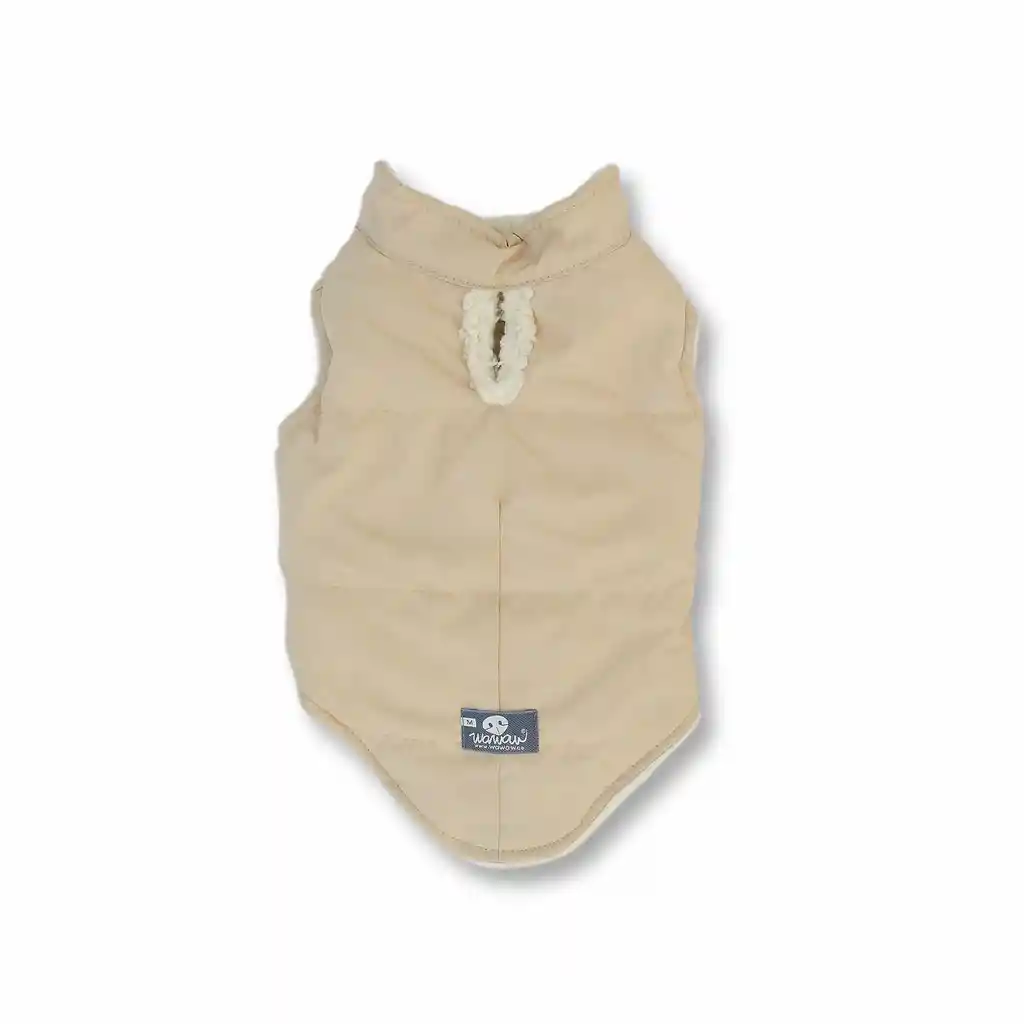 Chaleco 7xl Beige Doble Faz Borrego Marfil