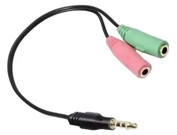 Cable Adaptador Convertidor Plug 3.5 Audio Y Micrófono 1 A 2