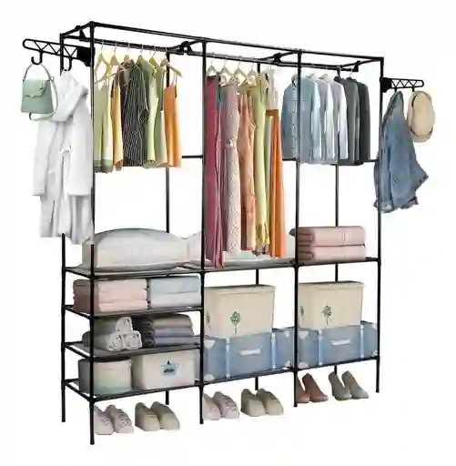 Estante Para Ropa Organizador Zapatero Y Perchero 3 Niveles