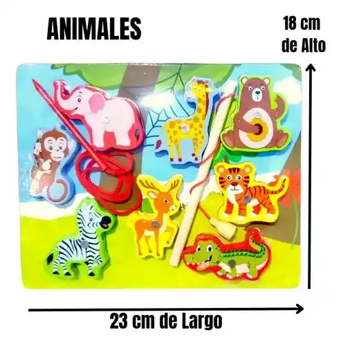 Rompecabezas Para Pescar Y Enhebrar Con Motivo De Animaless