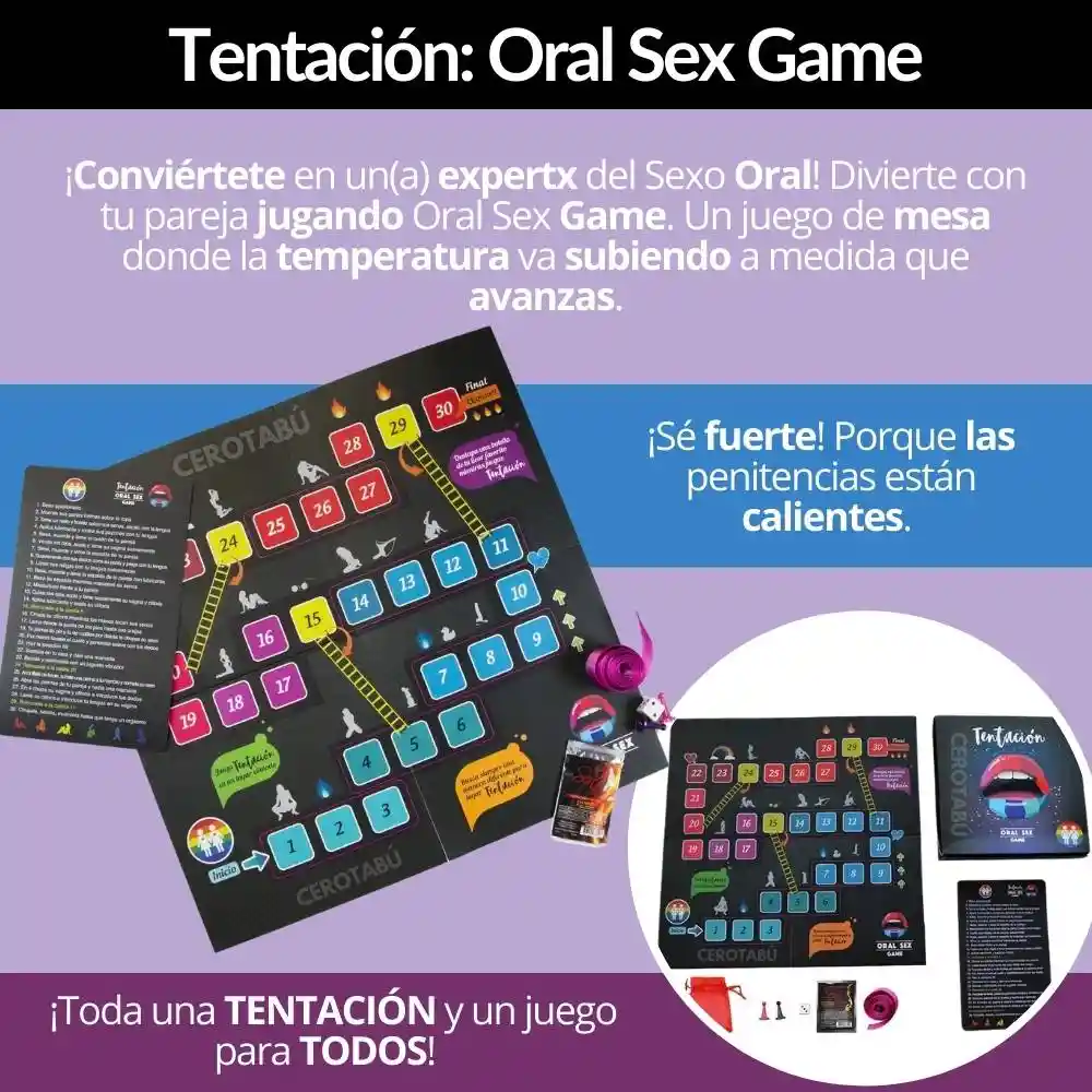 Juego De Mesa Erótico Tentación Para Parejas Sexo Oral Hetero