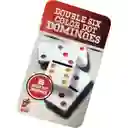 Juego De Domino Doble 6 En Caja Metalica 28 Fichas Con Color