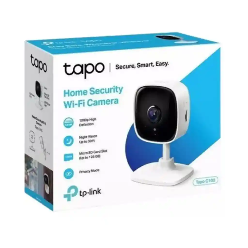 Tp-link Tapo C100 - 1080p Fhd - Incluye Microfono Y Altavoz - Almacena Hasta 128gb En Micro Sd - Deteccion De Movimiento Y Notificaciones $