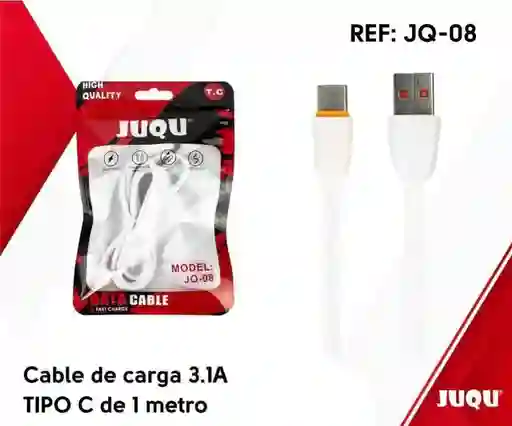 Cable De Carga Tipo C Juqu 1 Metro 3.1a Ref: Jq-08