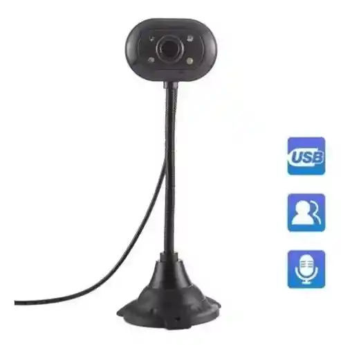 Cámara Web Digital Usb 480p Compatible Windows Con Luz Led