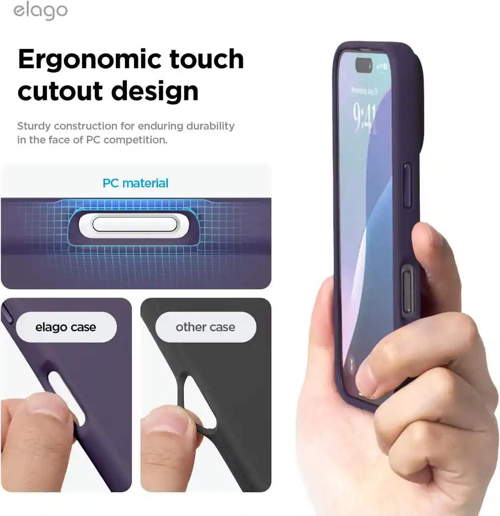 Estuche Para Iphone 16 Pro Magsafe Silicone Elago En Morado