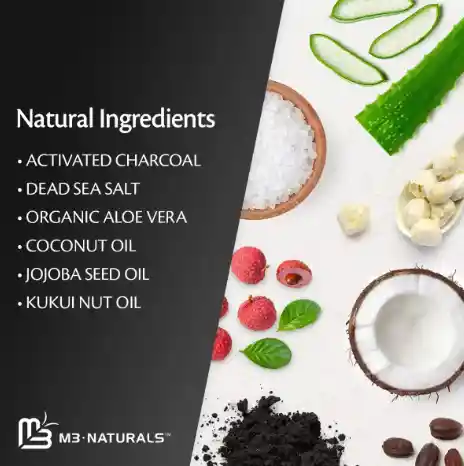M3 Naturals Exfoliante De Carbón Con Colágeno Y Células Madre 340g