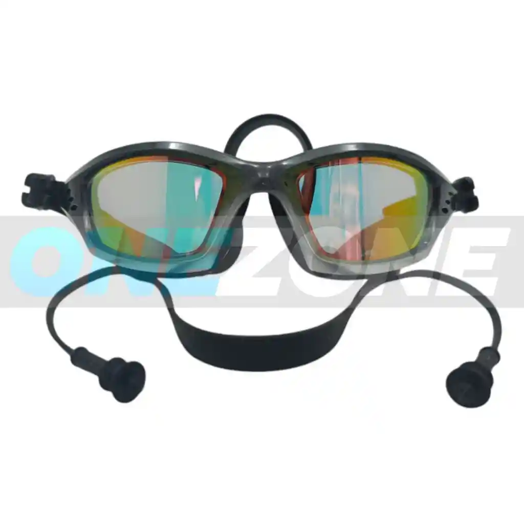 Set Natación Gafas Pro Tapa Oídos + Gorro Silicona-(adulto)/ Negro-zs8200/102232