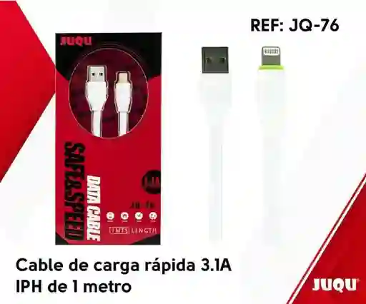 Cable De Carga Rápida Tipo Iphone Juqu 1 Metro 3.1a Ref: Jq-76